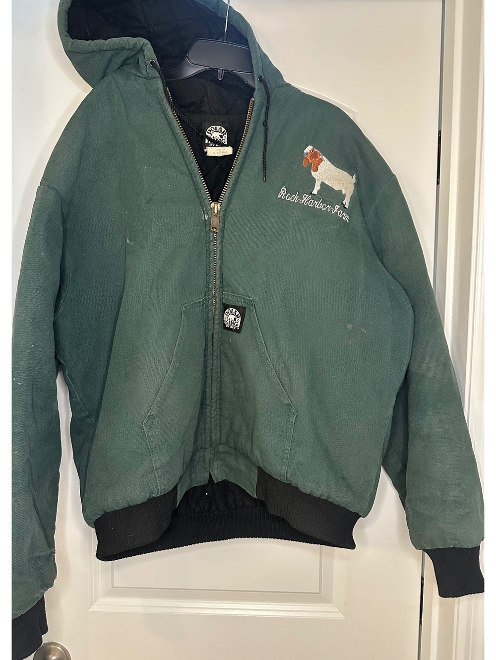 Polar King by Key Vintage Green Hooded Work Jacket Rock Harbor Farm 46 Regular